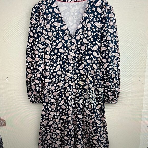 Boden Easy Fixed Wrap Jersey Dress French Navy, Flower Garden Size 8 - Picture 8 of 8
